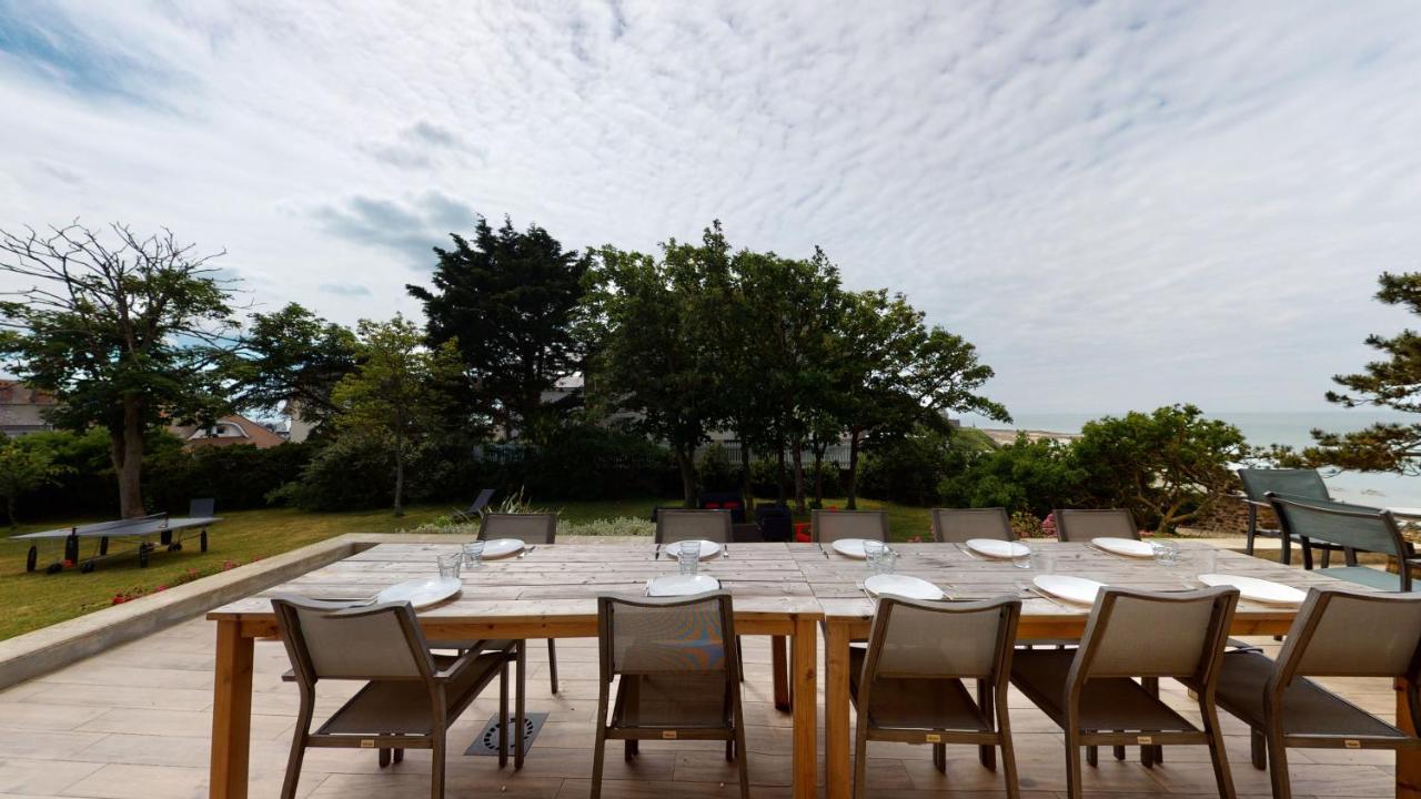 Les roches Grises, Luxueuse villa face mer, 4étoiles, SPA et jardin panoramique, société La Clef Decamp Granville Esterno foto