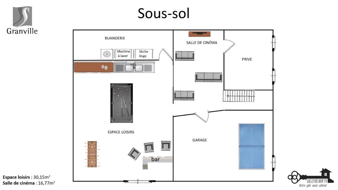 Les roches Grises, Luxueuse villa face mer, 4étoiles, SPA et jardin panoramique, société La Clef Decamp Granville Esterno foto