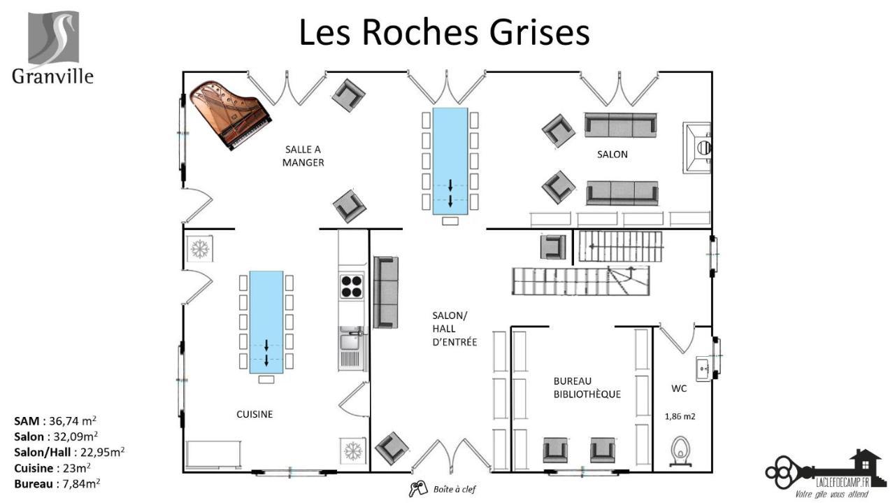 Les roches Grises, Luxueuse villa face mer, 4étoiles, SPA et jardin panoramique, société La Clef Decamp Granville Esterno foto